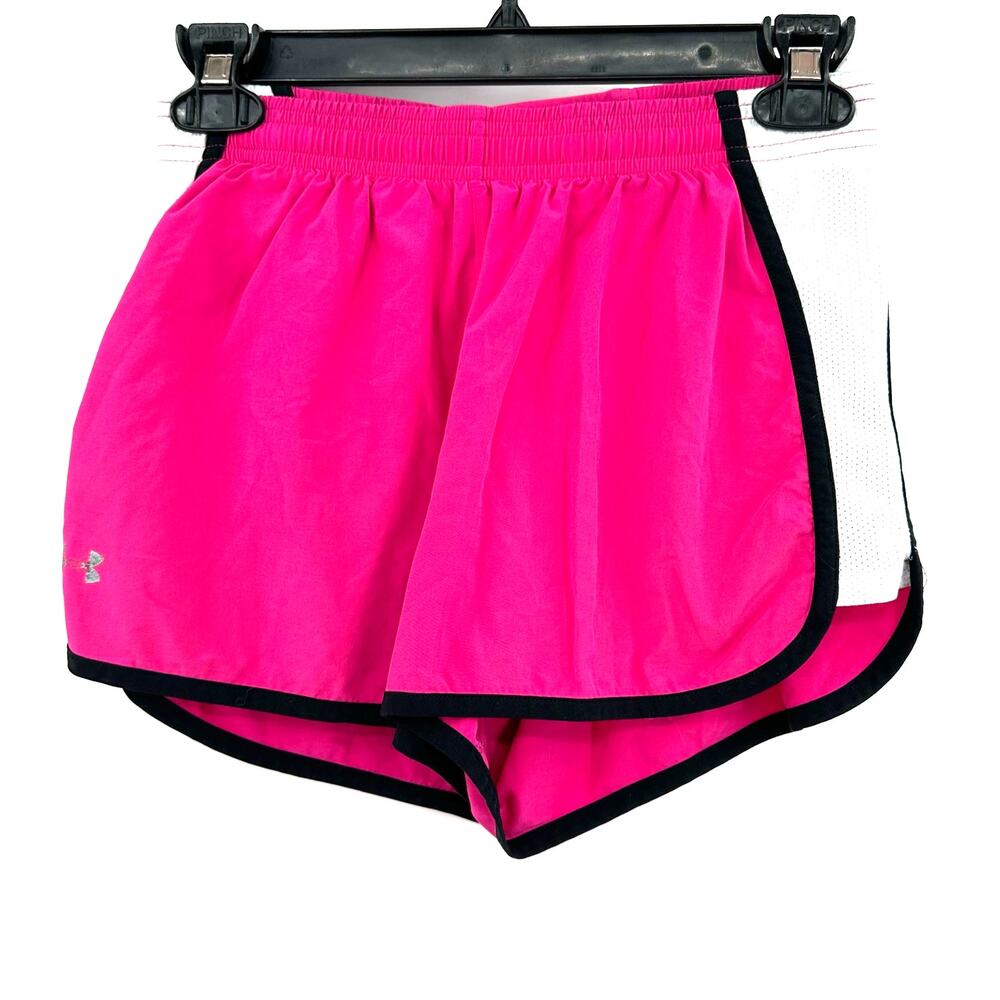 Under Armour Size Small Running Shorts Pink White Black Gym Training Gear